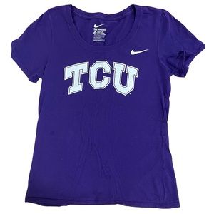 NIKE women’s small athletic cut cap sleeve TCU Tshirt. Like new! Go Frogs! 💜